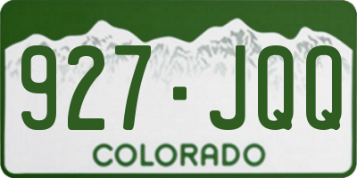 CO license plate 927JQQ