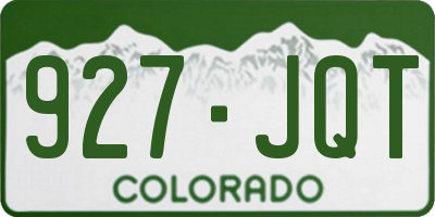 CO license plate 927JQT