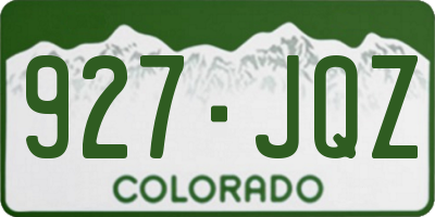 CO license plate 927JQZ