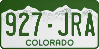 CO license plate 927JRA
