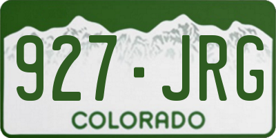 CO license plate 927JRG