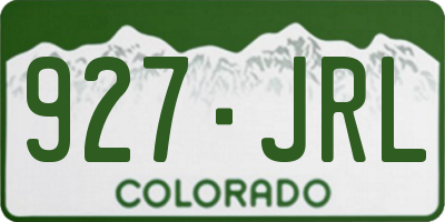 CO license plate 927JRL