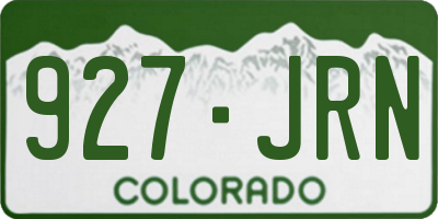 CO license plate 927JRN