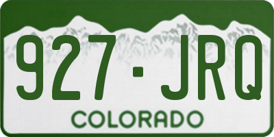 CO license plate 927JRQ