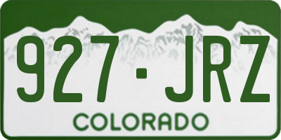 CO license plate 927JRZ