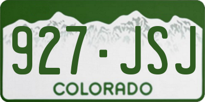 CO license plate 927JSJ
