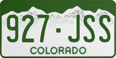 CO license plate 927JSS