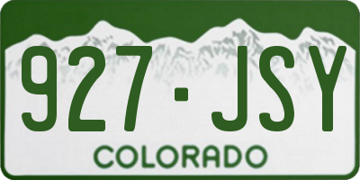 CO license plate 927JSY