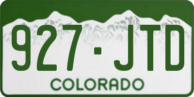 CO license plate 927JTD