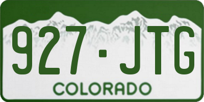 CO license plate 927JTG