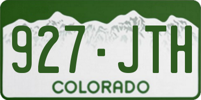 CO license plate 927JTH