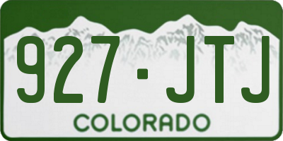 CO license plate 927JTJ