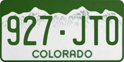CO license plate 927JTO