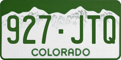 CO license plate 927JTQ