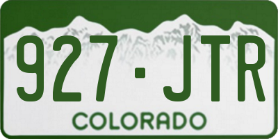 CO license plate 927JTR