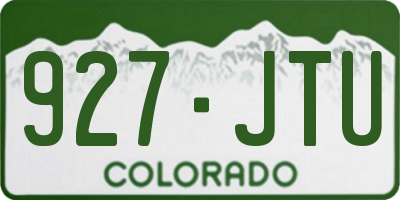 CO license plate 927JTU