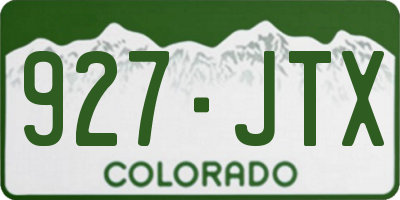 CO license plate 927JTX