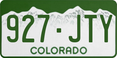 CO license plate 927JTY