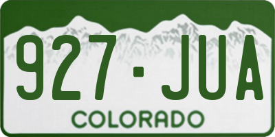 CO license plate 927JUA