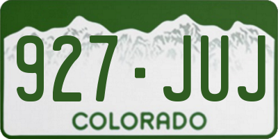 CO license plate 927JUJ