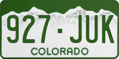 CO license plate 927JUK