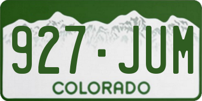 CO license plate 927JUM