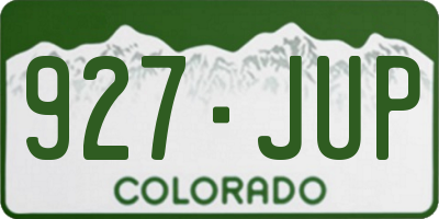 CO license plate 927JUP