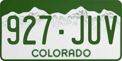 CO license plate 927JUV