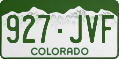 CO license plate 927JVF