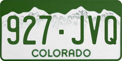 CO license plate 927JVQ