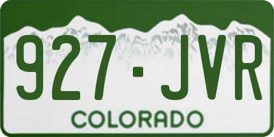 CO license plate 927JVR