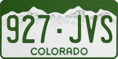 CO license plate 927JVS