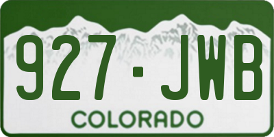 CO license plate 927JWB