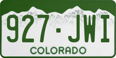 CO license plate 927JWI