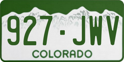 CO license plate 927JWV
