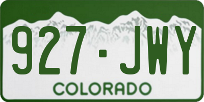 CO license plate 927JWY