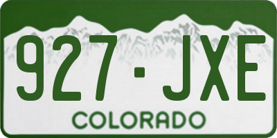 CO license plate 927JXE