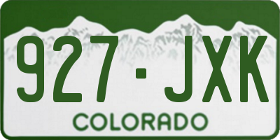 CO license plate 927JXK