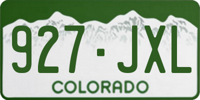 CO license plate 927JXL