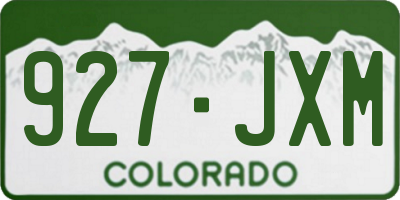 CO license plate 927JXM