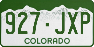 CO license plate 927JXP