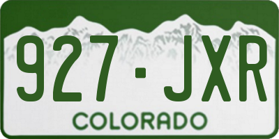 CO license plate 927JXR