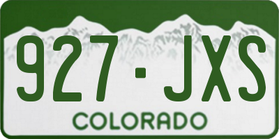 CO license plate 927JXS