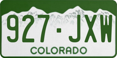CO license plate 927JXW