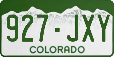 CO license plate 927JXY
