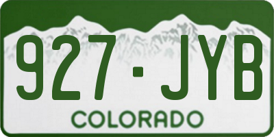 CO license plate 927JYB