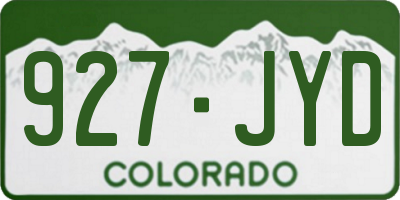 CO license plate 927JYD