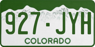 CO license plate 927JYH