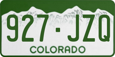 CO license plate 927JZQ