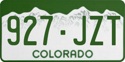 CO license plate 927JZT